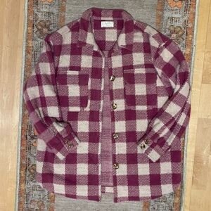 Z supply SOFT pink plaid cardigan / shirt jacket